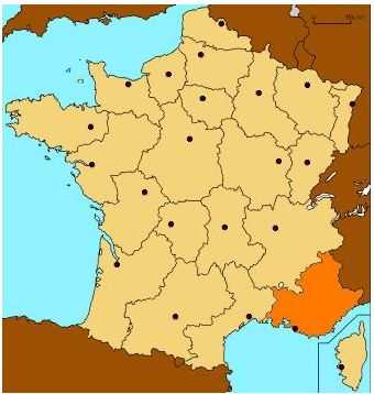 橙色部分为普罗旺斯区域